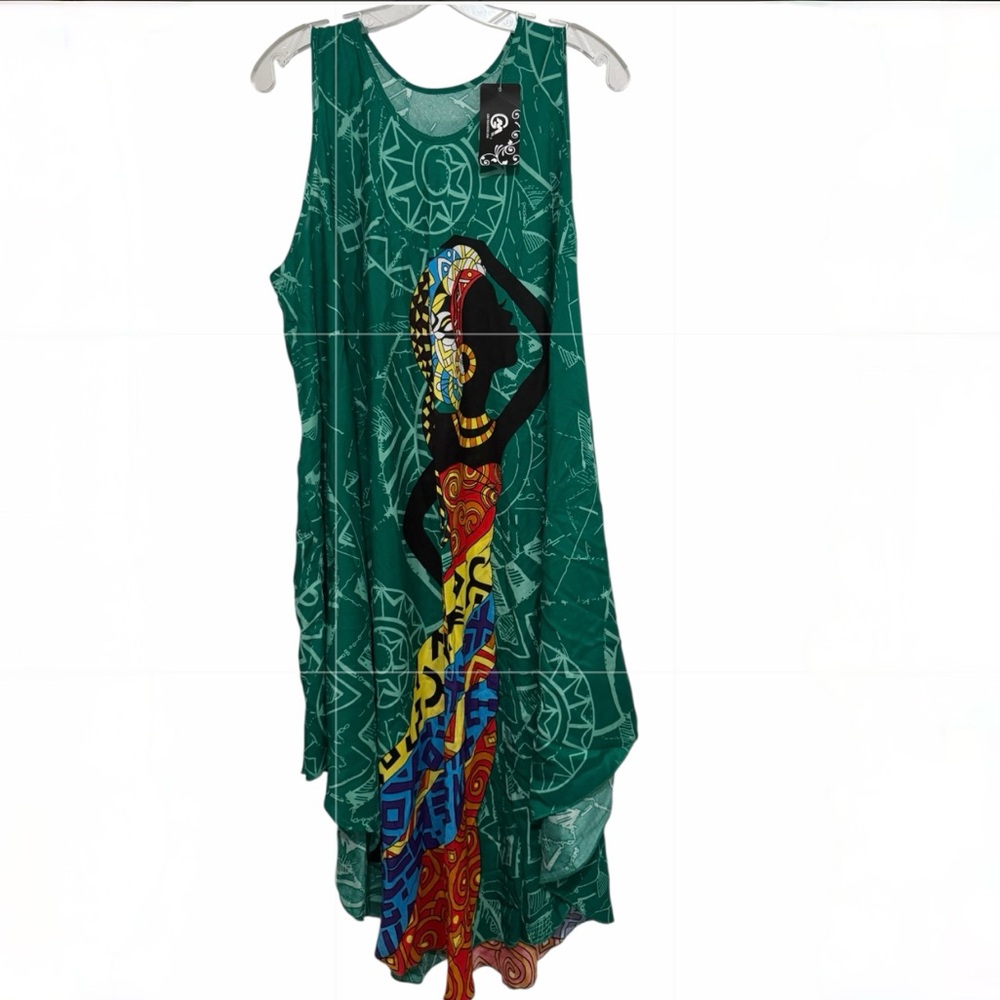 High-Low Print Dress by GM Fashion USA